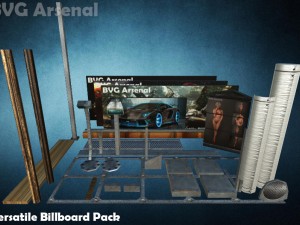 modular billboard pack 01 3D Model