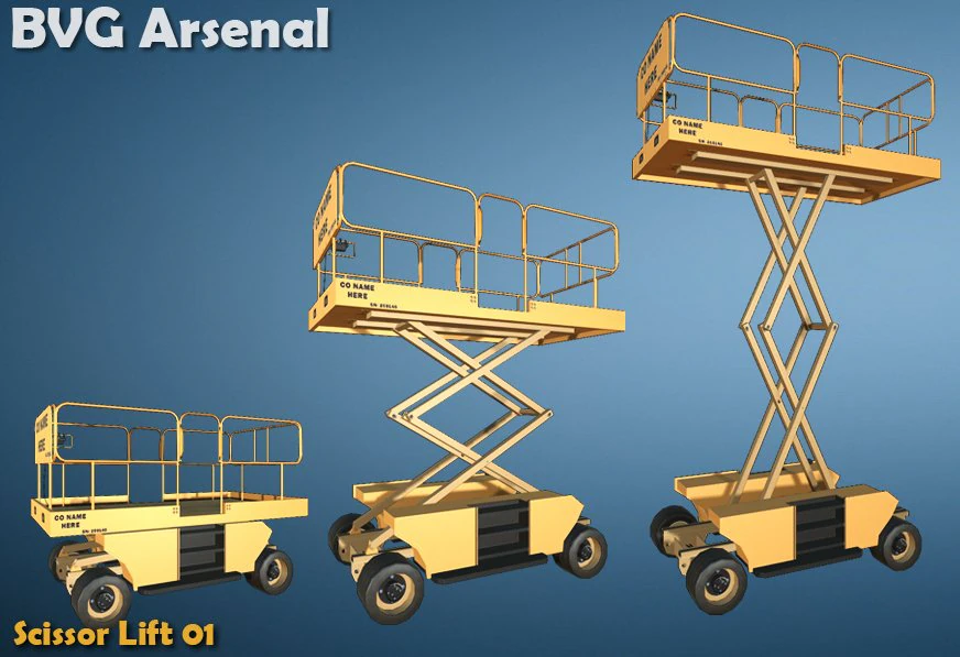elevador de tesoura - hq Modelo 3D .c4d .max .obj .3ds .fbx .stl .blend 