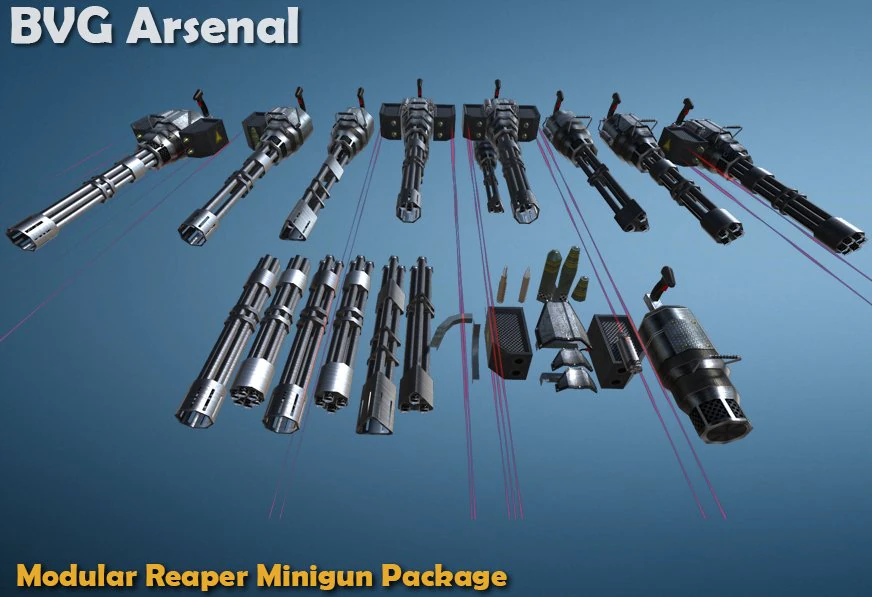 modular reaper minipackage - hq 3D Model .c4d .max .obj .3ds .fbx .stl .blend 