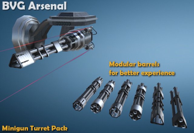 miniturret - hq 3D Model .c4d .max .obj .3ds .fbx .stl .blend 