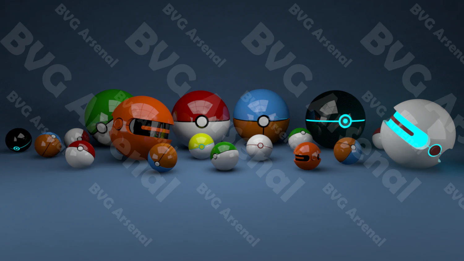 pokeballs 3D Model .c4d .max .obj .3ds .fbx .stl .blend 