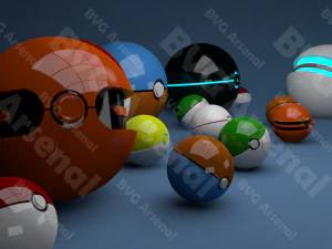 pokeballs 3D Model