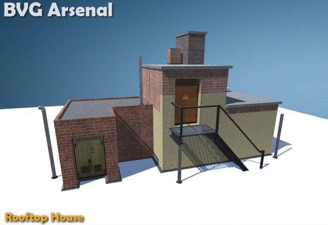 rooftop house - hq 3D Model .c4d .max .obj .3ds .fbx .stl .blend 