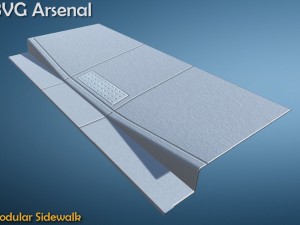 modular sidewalk - hq Modelo 3D