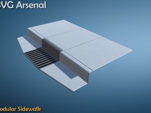 modular sidewalk - hq Modelo 3D