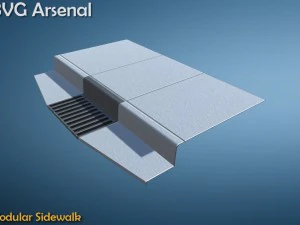 modular sidewalk - hq 3D Model