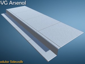modular sidewalk - hq Modelo 3D