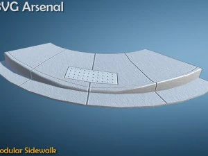 modular sidewalk - hq 3D Model