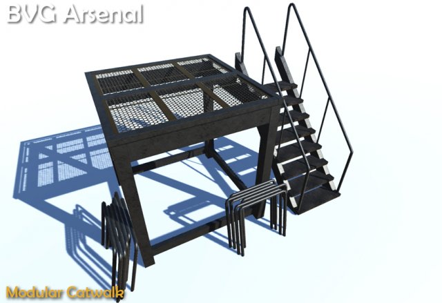 modular catwalk - hq Model 3D .c4d .max .obj .3ds .fbx .stl .blend