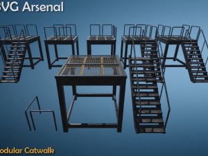 modular catwalk - hq Model 3D