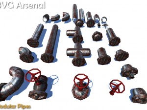 modular pipes - hq 3D Model