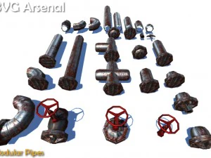 mod&uuml;ler borular - hq 3D Model