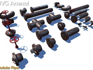 modular pipes - hq 3D Model