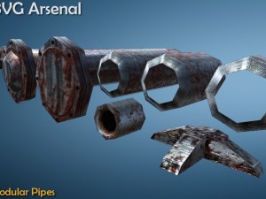 modular pipes - hq 3D Model