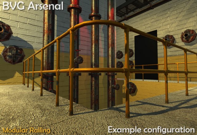 modular railing 3D Model .c4d .max .obj .3ds .fbx .stl .blend 