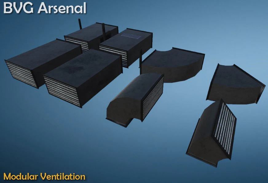 modular ventilation - hq 3D Model .c4d .max .obj .3ds .fbx .stl .blend 