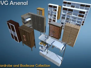 kolekcja szaf i regał&oacute;w - hq Model 3D
