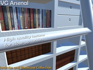 wardrobe and bookcase collection - hq 3D Model