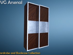 wardrobe and bookcase collection - hq 3D Model