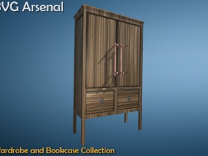wardrobe and bookcase collection - hq 3D Model