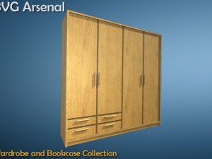 wardrobe and bookcase collection - hq 3D Model