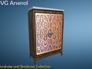 wardrobe and bookcase collection - hq 3D Model
