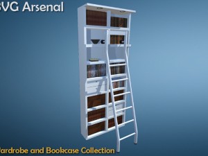 wardrobe and bookcase collection - hq 3D Model