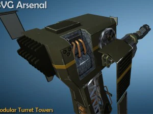 modular turret tower pack - hq 3D Model