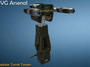 modular turret tower pack - hq 3D Model