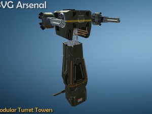 modular turret tower pack - hq Modello 3D