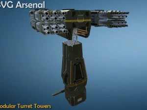 modular turret tower pack - hq 3D Model