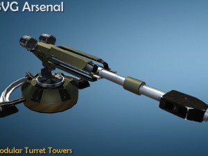 modular turret tower pack - hq Modello 3D