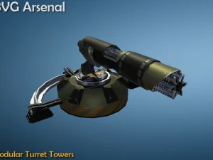 modular turret tower pack - hq 3D Model