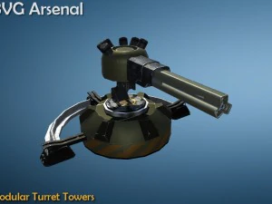 modular turret tower pack - hq 3D Model