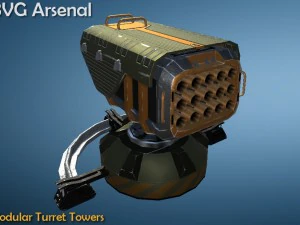 modular turret tower pack - hq 3D Model