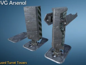 guard turret tower - hq 3D Model