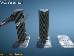 guard turret tower - hq 3D Model