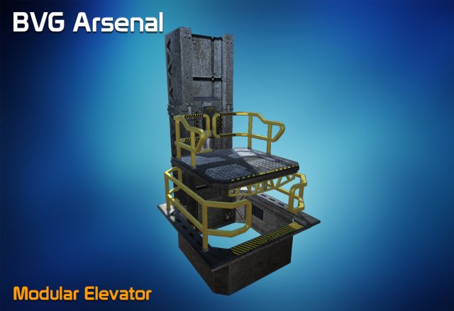 modular elevator - hq 3Dモデル .c4d .max .obj .3ds .fbx .stl .blend 