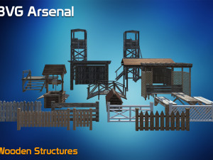 wooden structures 3D Модель