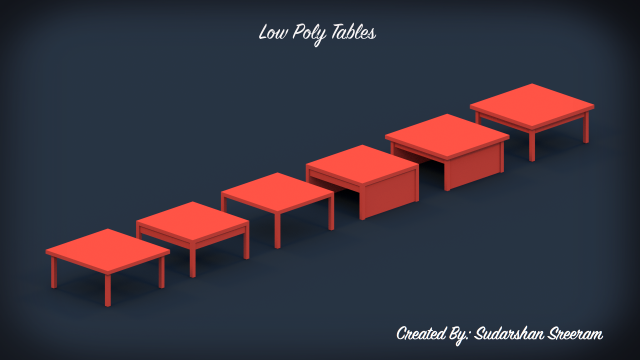 low poly tables 3D Model .c4d .max .obj .3ds .fbx .stl .blend 
