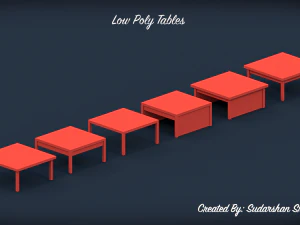 low poly tables 3D Model
