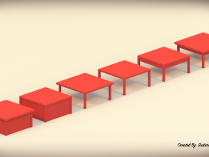 low poly tables 3D Model