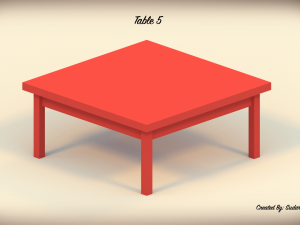 low poly tables 3D Model