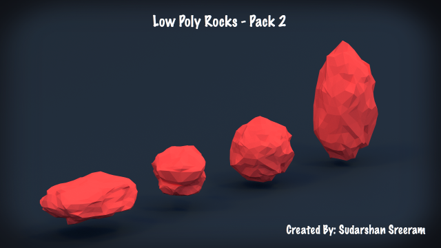 low poly rocks - pack 2 3D 모델 .c4d .max .obj .3ds .fbx .stl .blend 