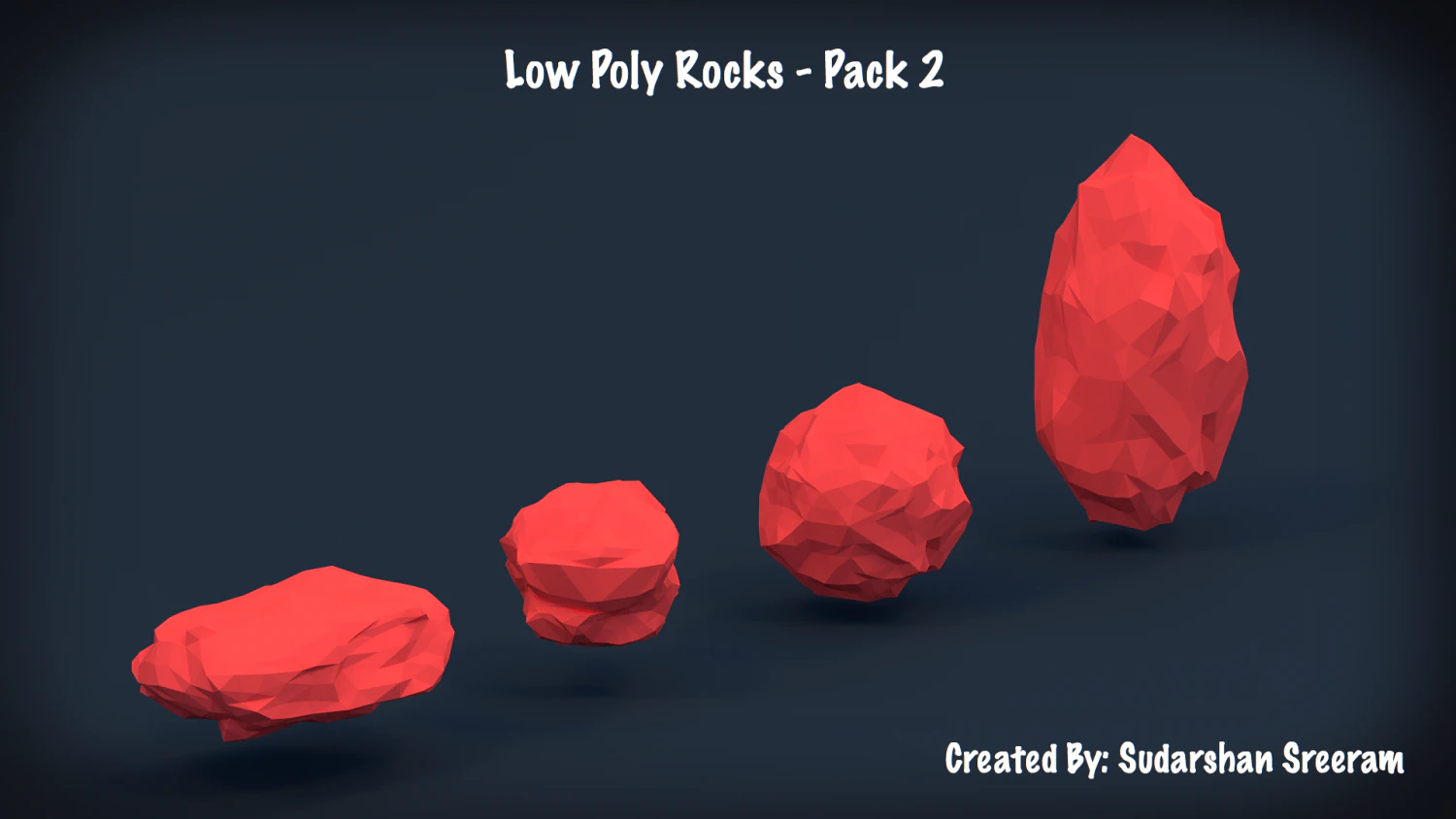 low poly rocks - pack 2 3D Model .c4d .max .obj .3ds .fbx .stl .blend 
