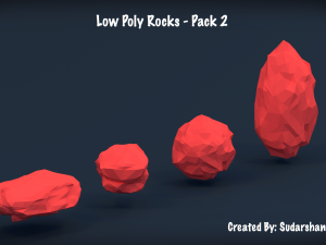 low poly rocks - pack 2 3D 모델