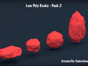 d&uuml;ş&uuml;k poli kayalar - paket 2 3D Model