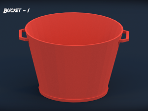 low poly buckets - pack 1 3D Model