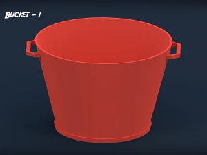 low poly buckets - pack 1 3D Model