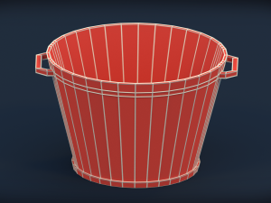 low poly buckets - pack 1 3D Model